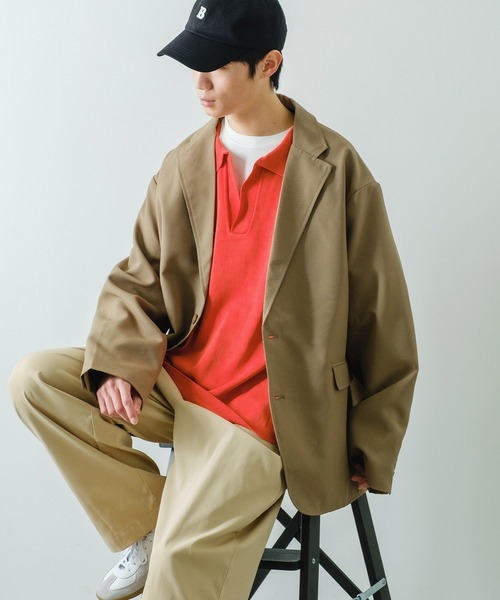 NULL（ヌル）の「【NULL】ニット素材 半袖 スキッパーポロシャツ（ポロシャツ・メンズ・ホワイト/ブラック/レッド/ブルーグレー・MEDIUM/LARGE）」の18枚目の写真