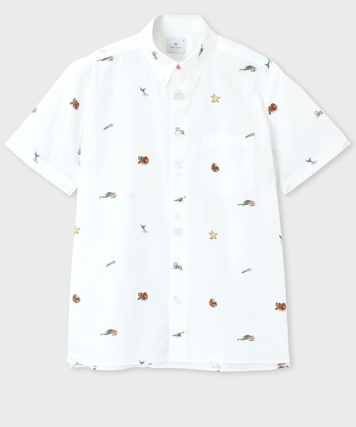 PS Paul Smith(ピーエスポールスミス)の「"Sea Icons" 半袖プリント シャツ / 132317 417R(シャツ/ブラウス・メンズ・ライトブルー/ホワイト・SMALL/MEDIUM/LARGE/X-LARGE/XX-LARGE)」の2枚目の写真