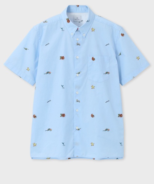 PS Paul Smith(ピーエスポールスミス)の「"Sea Icons" 半袖プリント シャツ / 132317 417R(シャツ/ブラウス・メンズ・ライトブルー/ホワイト・SMALL/MEDIUM/LARGE/X-LARGE/XX-LARGE)」の1枚目の写真