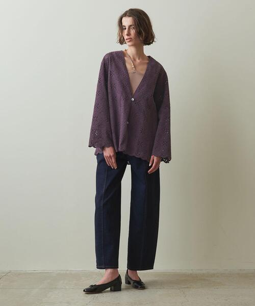 Steven Alan  レース ノーカラー トップス 美品 S Steven Alan（スティーブンアラン）の「＜Steven Alan＞LACE NO