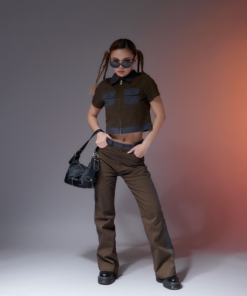 セール】color scheme zip tops 【SETUP着用可能】（Tシャツ