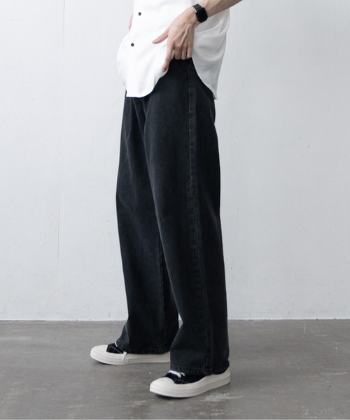 EDDEN ELLEN（エデンエレン）の「【EDDEN ELLEN】タックワイドビンテージウォッシュデニム（デニムパンツ・メンズ・ブラック/ライトブルー/ブルー・SMALL/MEDIUM/LARGE）」の8枚目の写真