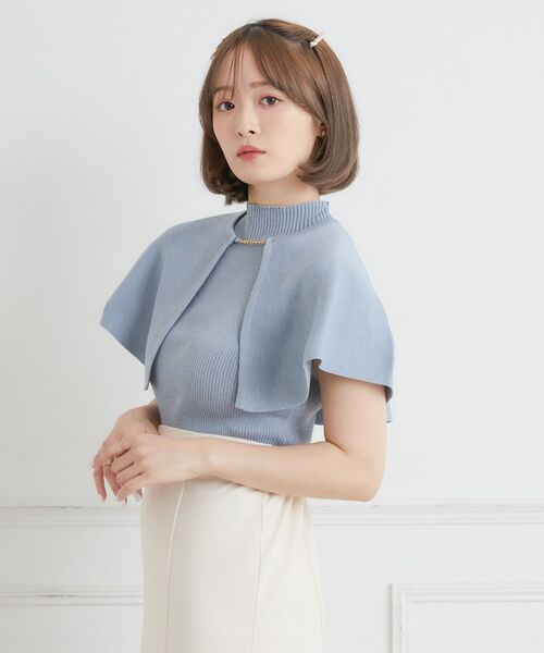 ems excite（エムズエキサイト）の「ケープNTSET（ニット/セーター・レディース・オフホワイト/ブルー/ピンク・FREE）」の22枚目の写真