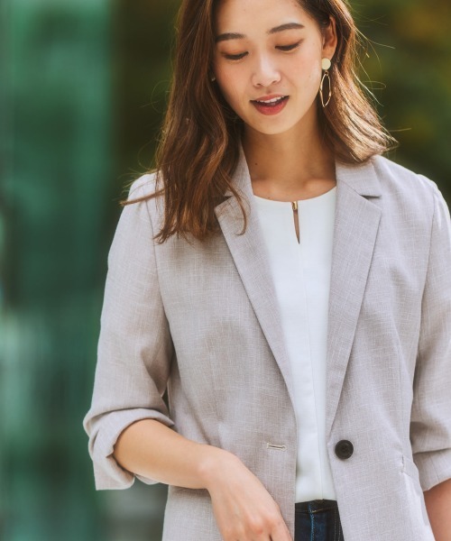 7days Life Styling(セブンデイズライフスタイリング)の「【ひんやり接触冷感】シルケット加工金具付カットソートップス(Tシャツ/カットソー・レディース・オフホワイト/ミント/ネイビー/ダークグリーン・S/M/L/LL)」の15枚目の写真