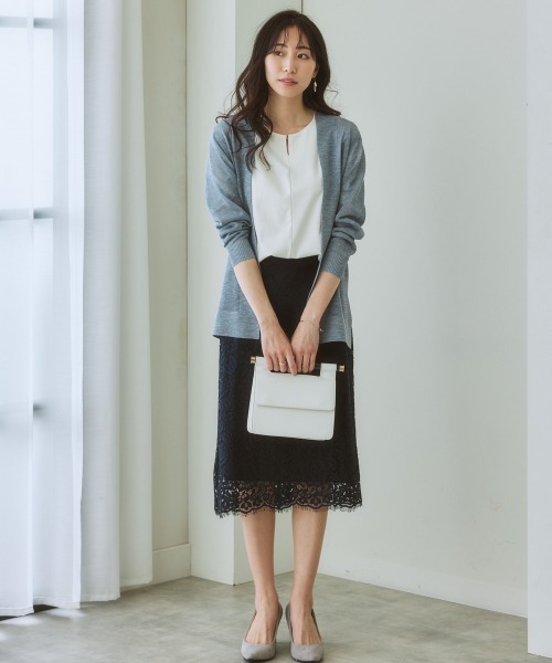 7days Life Styling(セブンデイズライフスタイリング)の「【ひんやり接触冷感】シルケット加工金具付カットソートップス(Tシャツ/カットソー・レディース・オフホワイト/ミント/ネイビー/ダークグリーン・S/M/L/LL)」の18枚目の写真