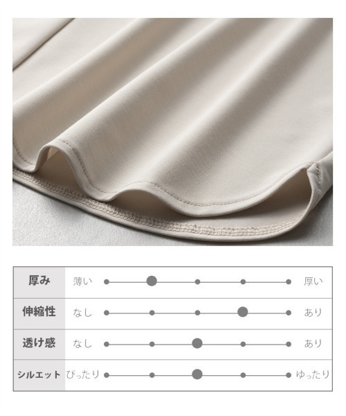 7days Life Styling(セブンデイズライフスタイリング)の「【ひんやり接触冷感】シルケット加工金具付カットソートップス(Tシャツ/カットソー・レディース・オフホワイト/ミント/ネイビー/ダークグリーン・S/M/L/LL)」の14枚目の写真