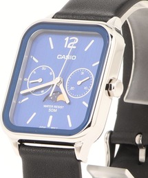 CASIO カシオ/ 腕時計 ムーンフェイズ アナログ クォーツ レザーベルト 日常生活強化防水 スクエアフェイス //// MTPシリーズ