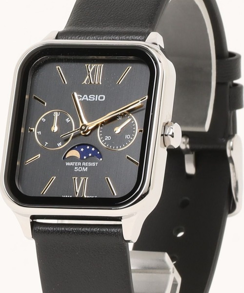 CASIO(カシオ)の「CASIO カシオ/ 腕時計 ムーンフェイズ アナログ クォーツ レザーベルト 日常生活強化防水 スクエアフェイス /// MTPシリーズ(アナログ腕時計・メンズ・ホワイト×ブラック/ブラック×ブルー/ブラウン/ブラック×シルバー・FREE)」の8枚目の写真