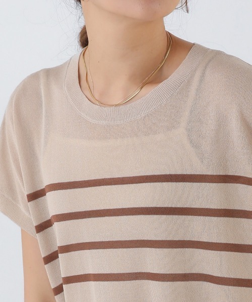 Bou Jeloud(ブージュルード)の「ニットボーダートップス(Tシャツ/カットソー・レディース・オフホワイト/ベージュ・FREE)」の11枚目の写真