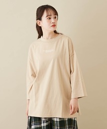 CUBE SUGAR（キューブシュガー）の「OE天竺カットソーモックネックロゴ刺繍プルオーバー（Tシャツ/カットソー）」
