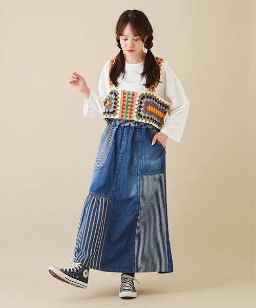 CUBE SUGAR（キューブシュガー）の「OE天竺カットソーモックネックロゴ刺繍プルオーバー（Tシャツ/カットソー・レディース・ベージュ/ホワイト/ブラック・M）」の21枚目の写真