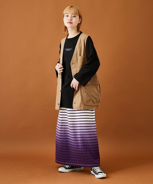 CUBE SUGAR（キューブシュガー）の「OE天竺カットソーモックネックロゴ刺繍プルオーバー（Tシャツ/カットソー・レディース・ベージュ/ホワイト/ブラック・M）」の17枚目の写真