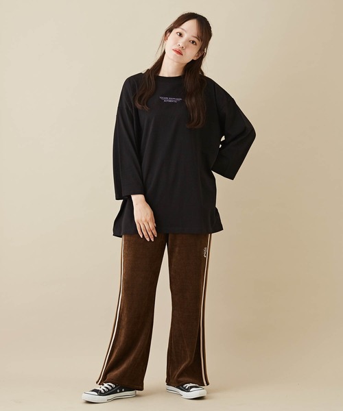 CUBE SUGAR（キューブシュガー）の「OE天竺カットソーモックネックロゴ刺繍プルオーバー（Tシャツ/カットソー・レディース・ベージュ/ホワイト/ブラック・M）」の22枚目の写真