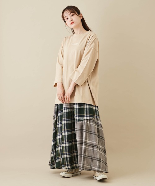 CUBE SUGAR（キューブシュガー）の「OE天竺カットソーモックネックロゴ刺繍プルオーバー（Tシャツ/カットソー・レディース・ベージュ/ホワイト/ブラック・M）」の14枚目の写真