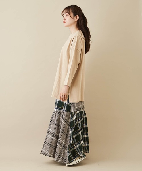 CUBE SUGAR（キューブシュガー）の「OE天竺カットソーモックネックロゴ刺繍プルオーバー（Tシャツ/カットソー・レディース・ベージュ/ホワイト/ブラック・M）」の18枚目の写真