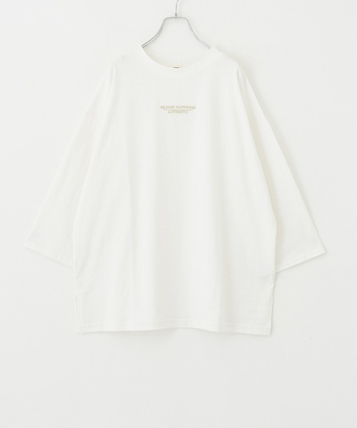 CUBE SUGAR（キューブシュガー）の「OE天竺カットソーモックネックロゴ刺繍プルオーバー（Tシャツ/カットソー・レディース・ベージュ/ホワイト/ブラック・M）」の11枚目の写真