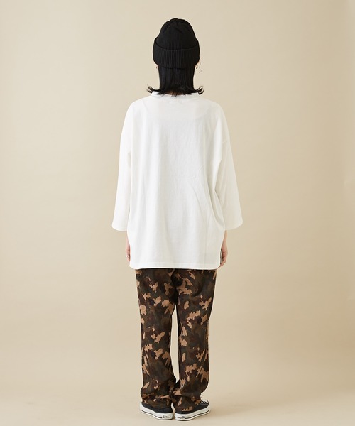 CUBE SUGAR（キューブシュガー）の「OE天竺カットソーモックネックロゴ刺繍プルオーバー（Tシャツ/カットソー・レディース・ベージュ/ホワイト/ブラック・M）」の5枚目の写真