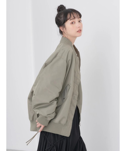 earth music&ecology（アースミュージックアンドエコロジー）の「BIG　MA-1（MA-1・レディース・その他8/ブラック/カーキ・FREE）」の5枚目の写真