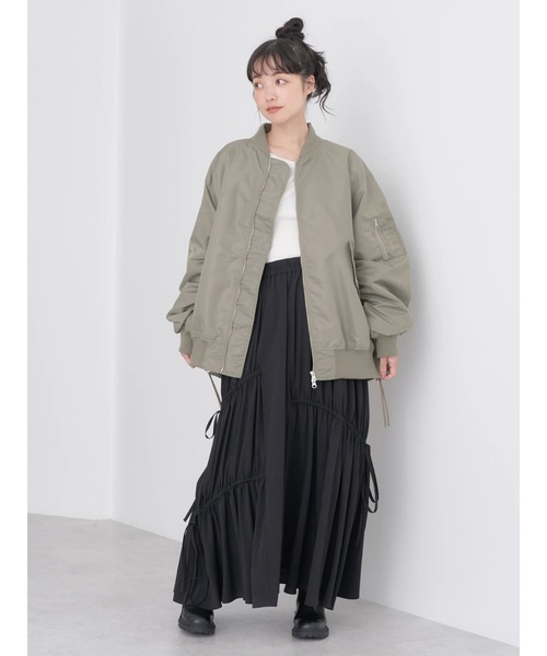 earth music&ecology（アースミュージックアンドエコロジー）の「BIG　MA-1（MA-1・レディース・その他8/ブラック/カーキ・FREE）」の7枚目の写真