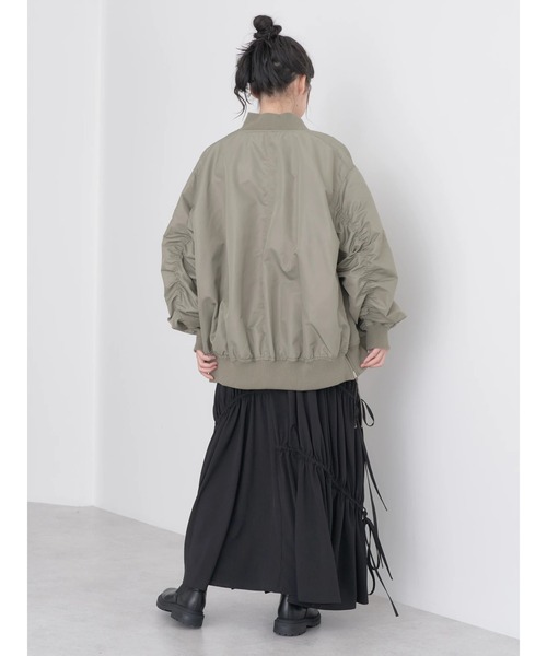 earth music&ecology（アースミュージックアンドエコロジー）の「BIG　MA-1（MA-1・レディース・その他8/ブラック/カーキ・FREE）」の9枚目の写真