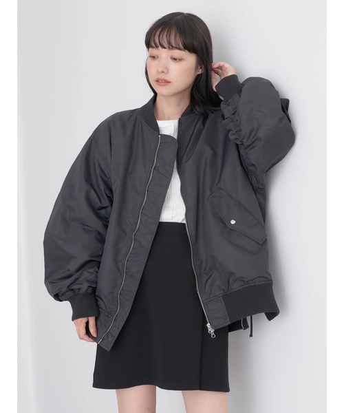 earth music&ecology（アースミュージックアンドエコロジー）の「BIG　MA-1（MA-1・レディース・その他8/ブラック/カーキ・FREE）」の10枚目の写真