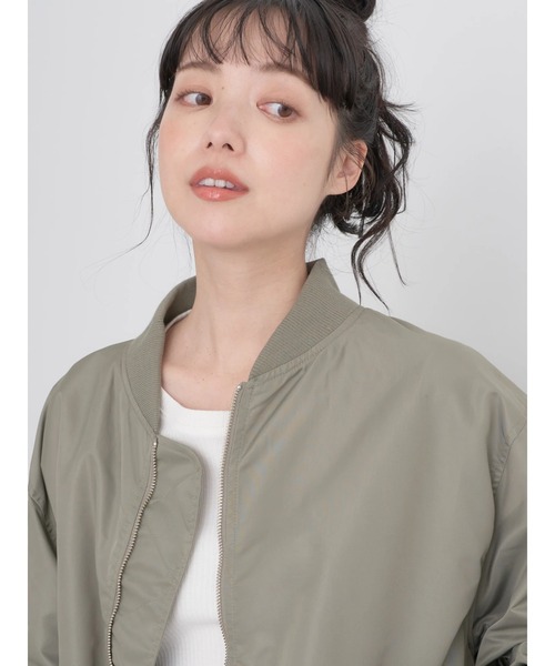 earth music&ecology（アースミュージックアンドエコロジー）の「BIG　MA-1（MA-1・レディース・その他8/ブラック/カーキ・FREE）」の18枚目の写真