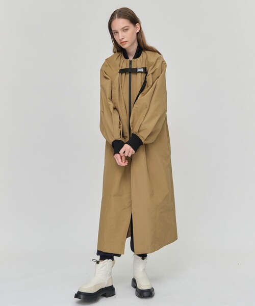 CITY TOKYO（シティトウキョウ）の「オーバーロングMA-1ブルゾンコート（ブルゾン・レディース・ブラック/ベージュ・1/2）」の15枚目の写真
