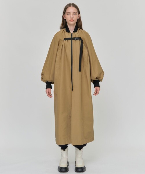 CITY TOKYO（シティトウキョウ）の「オーバーロングMA-1ブルゾンコート（ブルゾン・レディース・ブラック/ベージュ・1/2）」の11枚目の写真