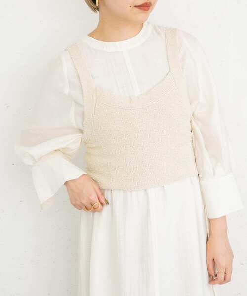 KBF(ケイビーエフ)の「ミニブークレニットビスチェ(ニット/セーター・レディース・ブルー/ブラック/ライトベージュ・ONE)」の21枚目の写真