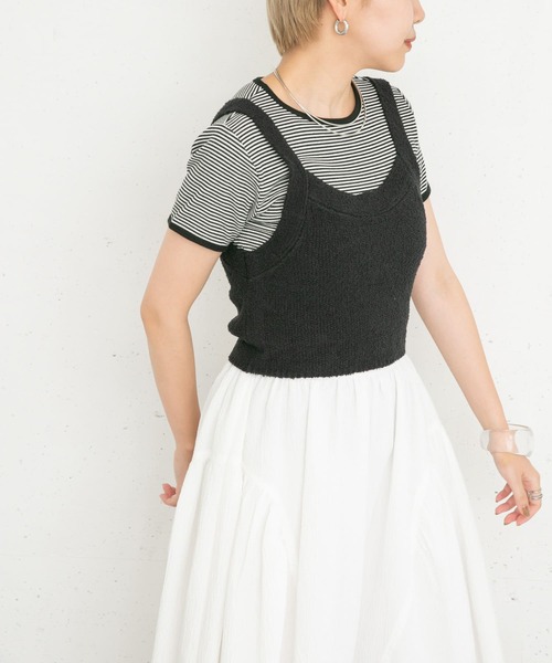 KBF(ケイビーエフ)の「ミニブークレニットビスチェ(ニット/セーター・レディース・ブルー/ブラック/ライトベージュ・ONE)」の17枚目の写真