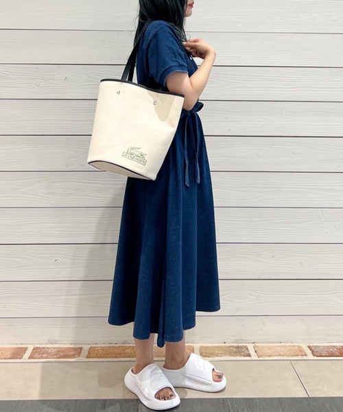 【正規取扱店】 インディゴ 鹿の子ポロドレス ワンピース（シャツワンピース レディースウェア