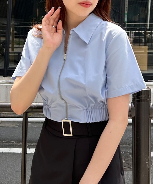 INGNI イング トップス ネイビー ビージュ レディース 半袖 ブラウス INGNI(イング) 半袖 おすすめ順 1/3｜INGNI(イング) 公式通販