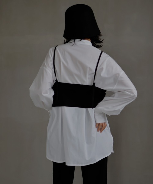 hellam（へラム）の「ウエストタックバンドカラーシャツ（シャツ/ブラウス・レディース・ブルー/オフホワイト・FREE）」の17枚目の写真