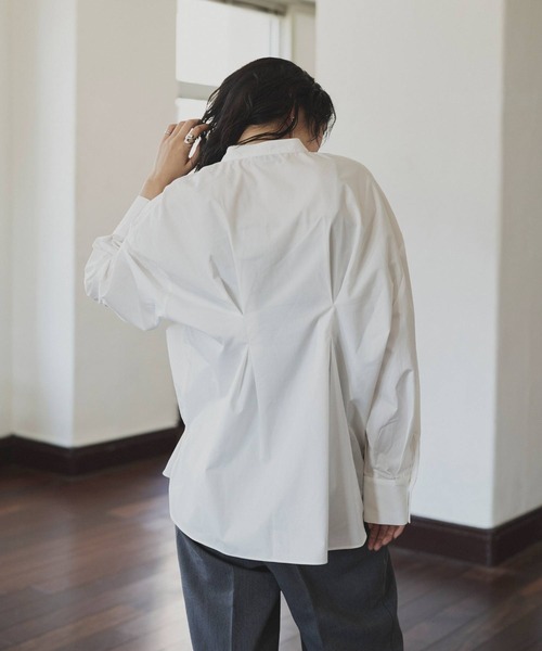 hellam（へラム）の「ウエストタックバンドカラーシャツ（シャツ/ブラウス・レディース・ブルー/オフホワイト・FREE）」の22枚目の写真