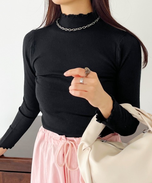 CLEA(クレア)の「メロウニットトップスインナー(Tシャツ/カットソー・レディース・アイボリー/ブラック/ホワイト/ブラウン/レッド/グリーン/グレー/モカ・FREE)」の22枚目の写真
