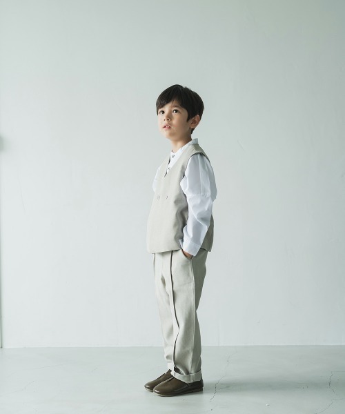 riziere（リジェール）の「ノーアイロンバンドカラーリラックスシャツ（シャツ/ブラウス・キッズ・オフホワイト/ブラック・120/100/150/90/110/130/140/160）」の11枚目の写真