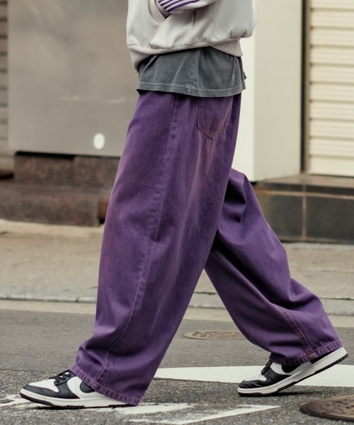 improves（インプローブス）の「カラーデニム ワイドパンツ（デニムパンツ・メンズ・ブラック/パープル/ブラウン/グリーン/ピンク/ブルー/グレー・MEDIUM/LARGE/SMALL）」の6枚目の写真