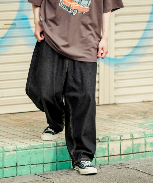 improves（インプローブス）の「カラーデニム ワイドパンツ（デニムパンツ・メンズ・ブラック/パープル/ブラウン/グリーン/ピンク/ブルー/グレー・MEDIUM/LARGE/SMALL）」の9枚目の写真