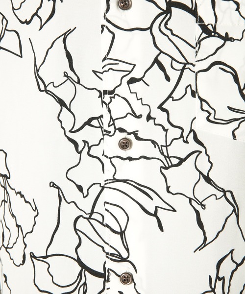 UNION STATION（ユニオンステーション）の「ハンドライティング花柄プリントシャツ（シャツ/ブラウス・メンズ・ホワイト/ボルドー/ネイビー・M/L/LL）」の13枚目の写真