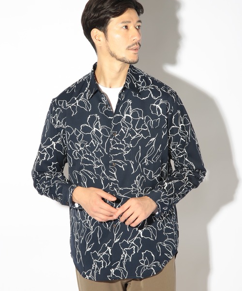 UNION STATION（ユニオンステーション）の「ハンドライティング花柄プリントシャツ（シャツ/ブラウス・メンズ・ホワイト/ボルドー/ネイビー・M/L/LL）」の19枚目の写真