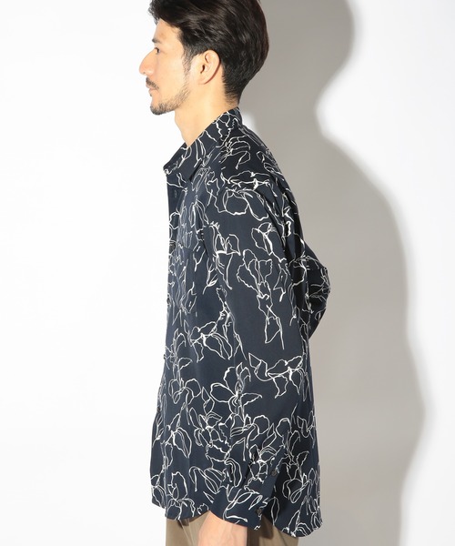 UNION STATION（ユニオンステーション）の「ハンドライティング花柄プリントシャツ（シャツ/ブラウス・メンズ・ホワイト/ボルドー/ネイビー・M/L/LL）」の20枚目の写真