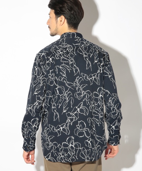 UNION STATION（ユニオンステーション）の「ハンドライティング花柄プリントシャツ（シャツ/ブラウス・メンズ・ホワイト/ボルドー/ネイビー・M/L/LL）」の21枚目の写真