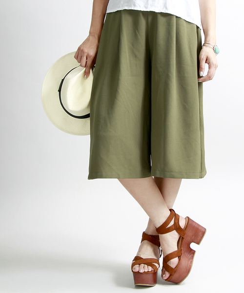 WEGO（ウィゴー）の「WEGO/シフォンサス付きガウチョパンツ（スラックス・レディース・ホワイト/ブラック/カーキ・FREE）」の9枚目の写真