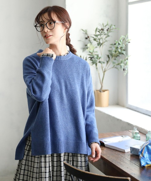Roughly Cotton Knit Slit Top / ザックリスリット入りコットン