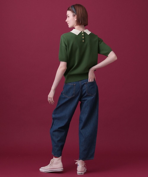 saloon(サルーン)の「SALOON(サルーン)/コクーンデニムパンツ(デニムパンツ・レディース・ライトブルー/ネイビー・S/M/XS)」の8枚目の写真