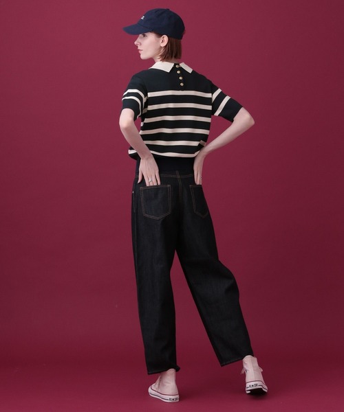 saloon(サルーン)の「SALOON(サルーン)/コクーンデニムパンツ(デニムパンツ・レディース・ライトブルー/ネイビー・S/M/XS)」の4枚目の写真