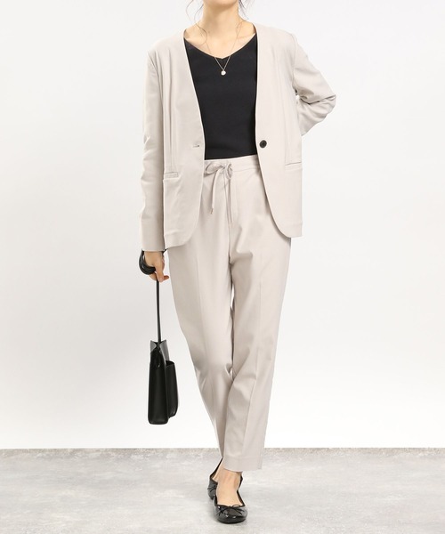 GLOBAL WORK Smile Seed Store（グローバルワーク スマイルシードストア）の「NRストレッチノーカラージャケット/180922（その他アウター・レディース・ネイビー/ブラック/アイボリー・LARGE/MEDIUM）」の5枚目の写真