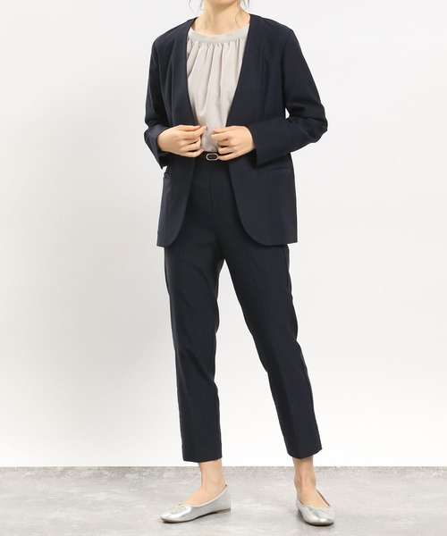 GLOBAL WORK Smile Seed Store（グローバルワーク スマイルシードストア）の「NRストレッチノーカラージャケット/180922（その他アウター・レディース・ネイビー/ブラック/アイボリー・LARGE/MEDIUM）」の12枚目の写真