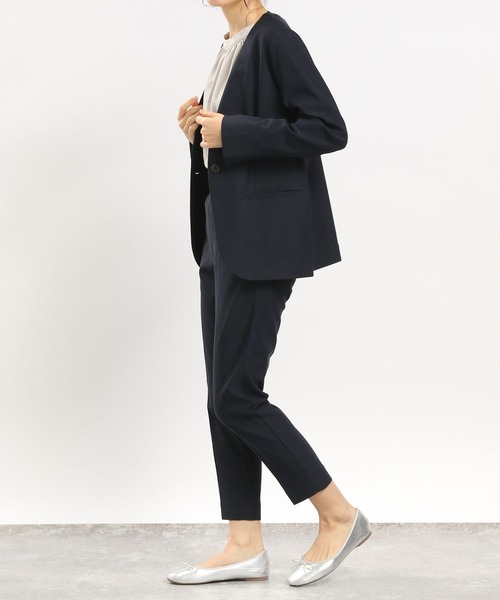 GLOBAL WORK Smile Seed Store（グローバルワーク スマイルシードストア）の「NRストレッチノーカラージャケット/180922（その他アウター・レディース・ネイビー/ブラック/アイボリー・LARGE/MEDIUM）」の13枚目の写真