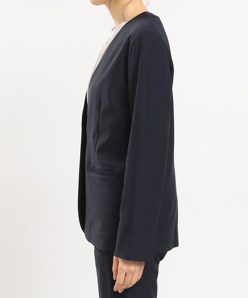 GLOBAL WORK Smile Seed Store（グローバルワーク スマイルシードストア）の「NRストレッチノーカラージャケット/180922（その他アウター・レディース・ネイビー/ブラック/アイボリー・LARGE/MEDIUM）」の18枚目の写真